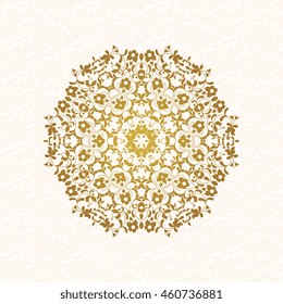 Vector decorative frame. Elegant round element for design template, place for text.Floral border. Lace decor for birthday and greeting card, wedding invitation.