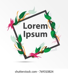 Vector decorative frame. element for design template, place for text. Floral border. 