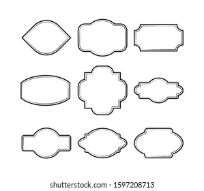 Vector decorative frame or label shape templates set