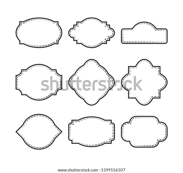 Vector\
decorative frame or label shape templates\
set