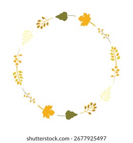 Vector decorative frame made from autumn leaves.