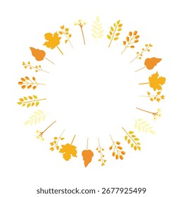 Vector decorative frame made from autumn leaves.