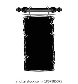 Vector decorative frame made of bamboo and parchment. Border for decoration of diplomas, certificates. Traditional Oriental scroll. Drawing for design. Vector illustration.