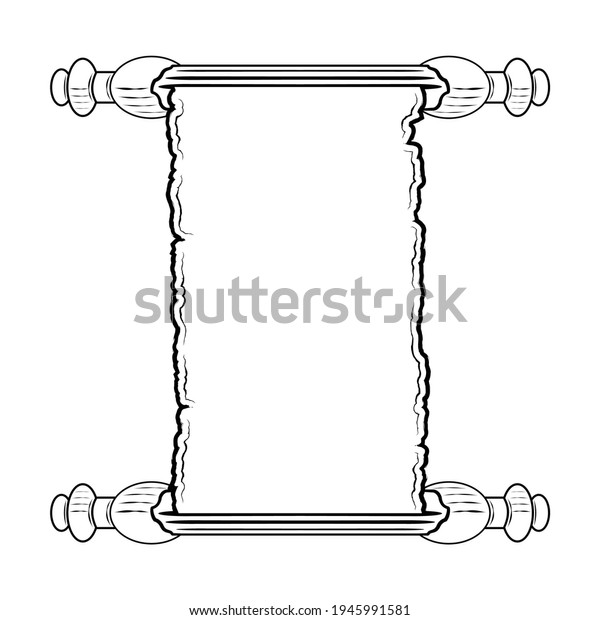 Vector\
decorative frame made of bamboo and parchment. Border for\
decoration of diplomas, certificates. Traditional Oriental scroll.\
Drawing for design. Vector\
illustration.