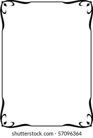 Vector decorative frame on white background