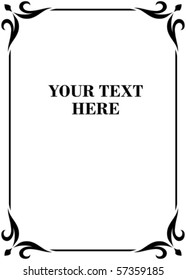 Vector decorative frame on white background