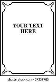 Vector decorative frame on white background