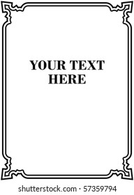 Vector decorative frame on white background