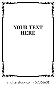 Vector decorative frame on white background