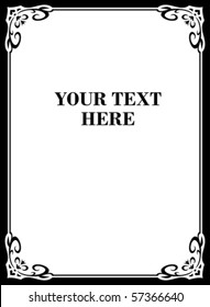 Vector decorative frame on white background