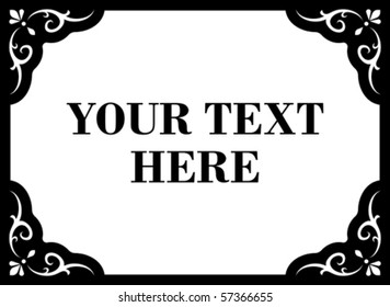 Vector decorative frame on white background