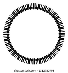 Vector decorative frame piano keys, web design element, black and white