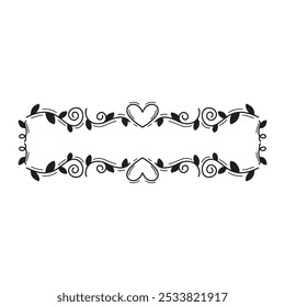  Vector decorative frame place for text. Floral black border.