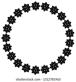 Vector decorative frame smiliers, web design element, black and white