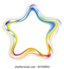 Vector decorative frame of a stylized rainbow stars