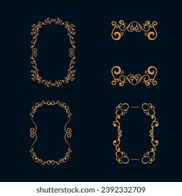 Vector decorative frame template vector illustration. Elegant element for design template, place for text. Floral border.