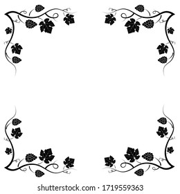 Vektorschmuck von Reben auf weißem Hintergrund. Schwarz-Weiß-Ornat-Silhouette. Ein Element Ihres Designs.
