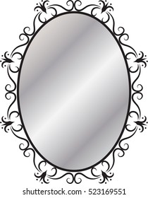 vector decorative framed mirror