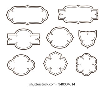 Vector decorative frames, borders. Design elements, templates for logos and names