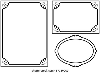 Vector decorative frames on white background