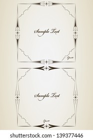Vector decorative frames with sample text