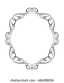 Vector decorative  frames.Vector illustration.Black on white.