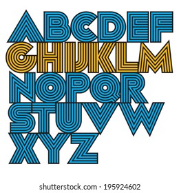Vector decorative geometric font.