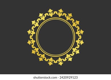 vector decorative golden circle frame, for element design