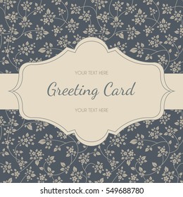 Vector decorative greeting card with color stylish small tender flowers