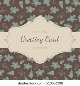 Vector decorative greeting card with elegant flower blossoms