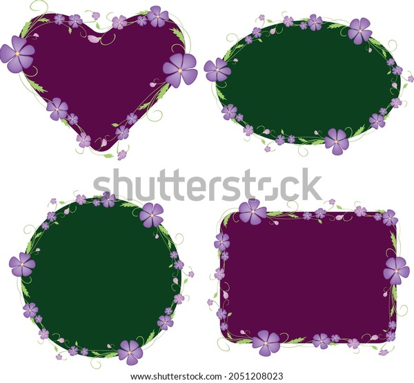 Vector Decorative Greeting Cards Various Shapes Stock Vector (Royalty