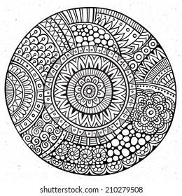 Vector decorative hand drawn circle