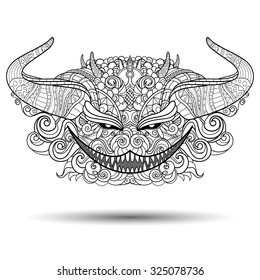 mythological creatures vector isolated shutterstock demon decorative head vectors creature zentangle fictitious background