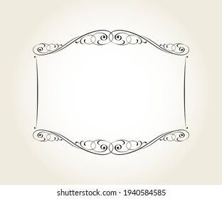 Vector decorative horizontal  frame .Place or textf.