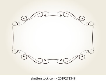 Vector decorative horizontal frame .Place or textf.