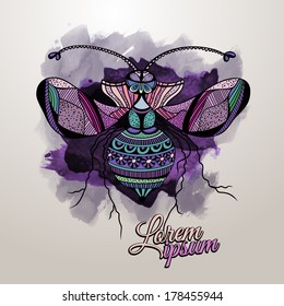 Vector decorative insect butterfly art vector background 