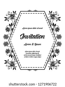 Vector decorative invitation card flower design hand draw