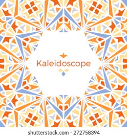 Vector decorative kaleidoscopic mosaic frame. 