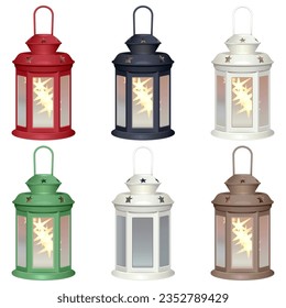 Vector Decorative Lamps isolated on white background