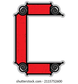 Vector decorative letter isolated on white background.Art font.