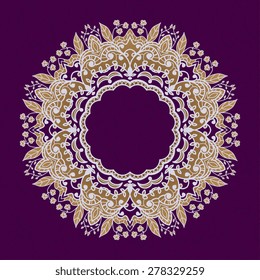 Vector decorative line art frame for design template. Elegant element for design, place for text.  Lace illustration for invitations and greeting cards.