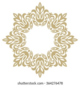 Vector decorative line art frames for design template. Elegant element for design in Eastern style, place for text. Golden outline floral border. Lace illustration for invitations and greeting cards