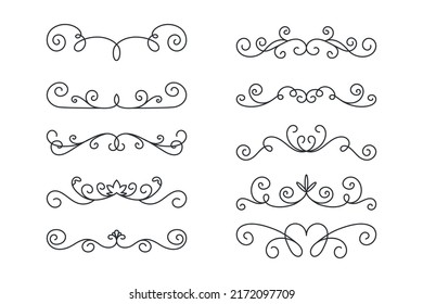 Vector Decorative Linear Borders Set Vintage Stock Vector (Royalty Free ...