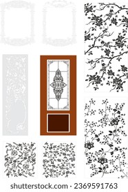 vector decorative linear pattern motif models