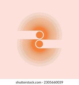 Vector Decorative Linear Transition Geometric Shapes in Boho  Style with editable strokes