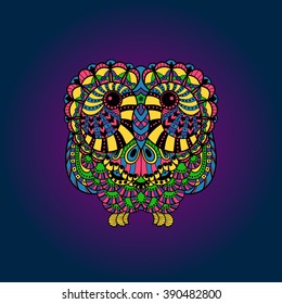 Vector Decorative liner Owl 