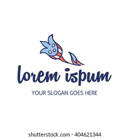 Vector decorative logo design element. Company emblem icon with flower  logo for boutique
