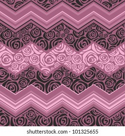 Vector decorative magenta rose zigzag pattern 