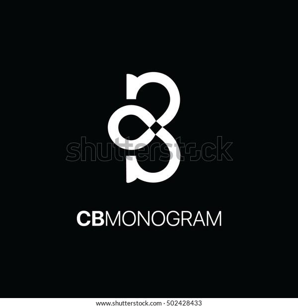 Vector Decorative Monogram Initial Letters B Stock Vector Royalty