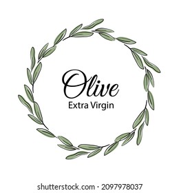 Vector decorative olive wreath, border and laurel graphic set made in vector. Beautiful floral design elements. For labels, packaging